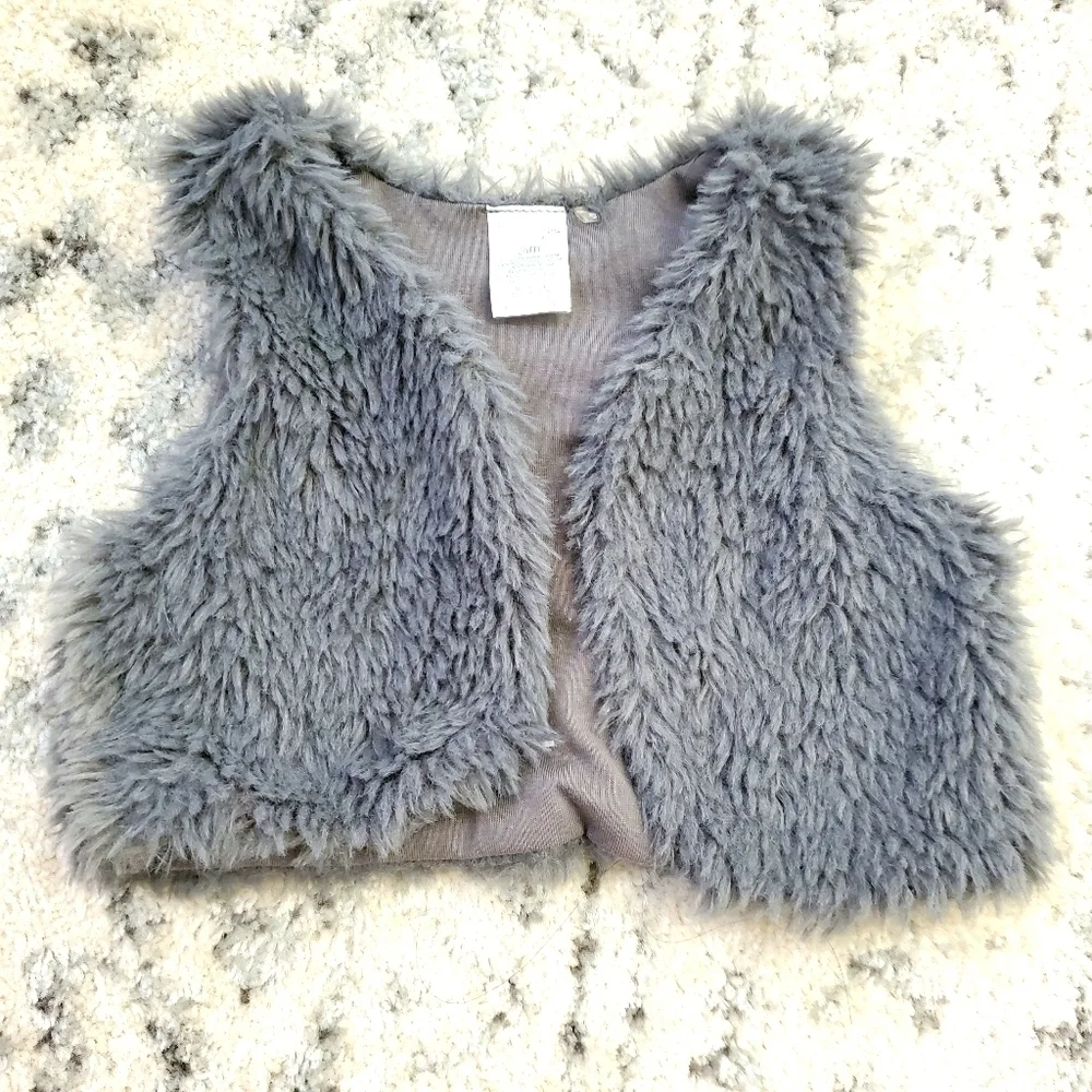 Kyle & Deena 24M‎ Gray Fur Vest Toddler Girls